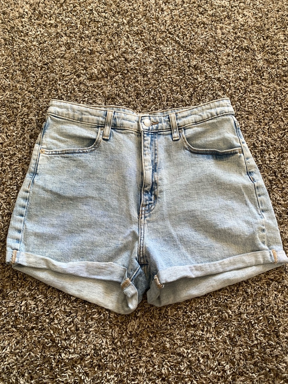 wild fable Light Wash High-Rise Rolled Hem Denim Shorts